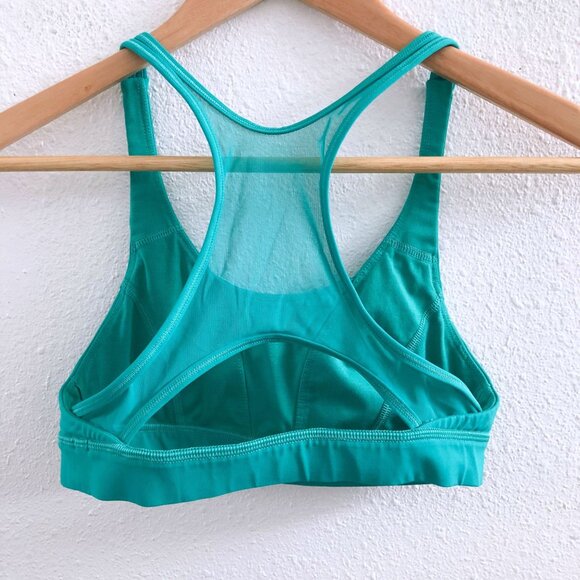 LULULEMON Glide and Stride Bra Heathered Viridian Green / Viridian Green Size 4 - Picture 3 of 7